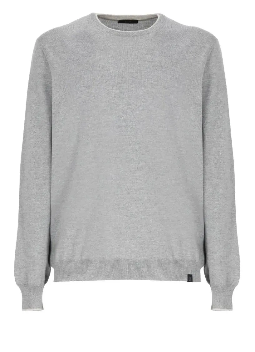  Fay  Grey Virgin Wool Sweater Grey  Pullover 