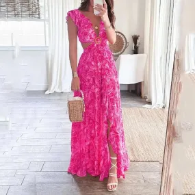 plissiertes Maxikleid in A-Linie